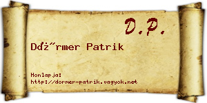 Dörmer Patrik névjegykártya