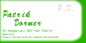 patrik dormer business card